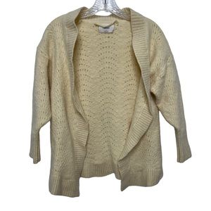 Wilfred Aritzia Brianna Alpaca Wool Knit Cardigan in Buttered Cream Small